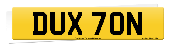 Registration number DUX 70N